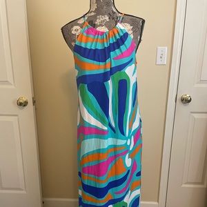 Colorful summer halter dress